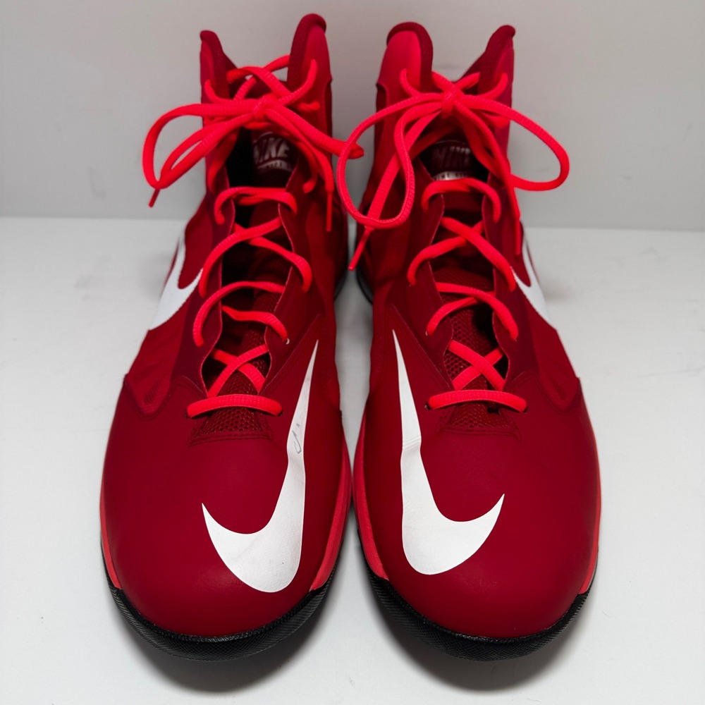 Nike‎ Prime Hype DF Mens Basketball Shoes Red White High Top 684805-600